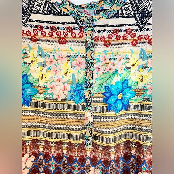 JOHNNY WAS 100% Silk Button Down Tunic, Size M - Picture 2 of 3